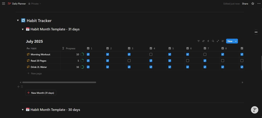 Notion Daily Planner Template – Habit Tracker, Digital Dashboard (Digital Download)