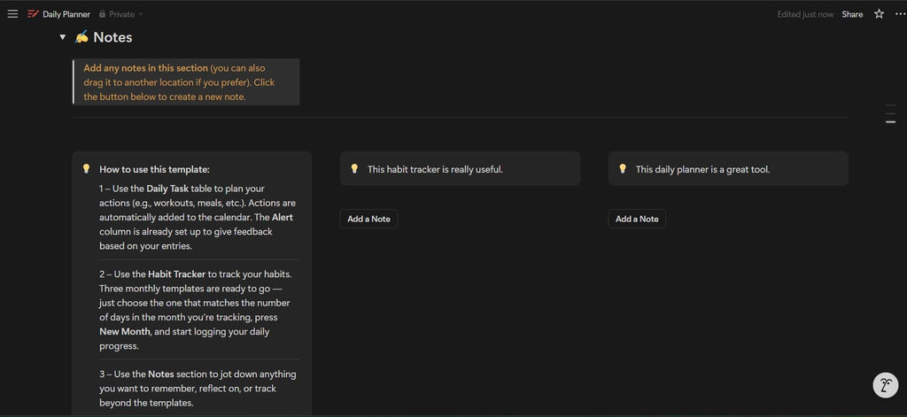 Notion Daily Planner Template – Habit Tracker, Digital Dashboard (Digital Download)