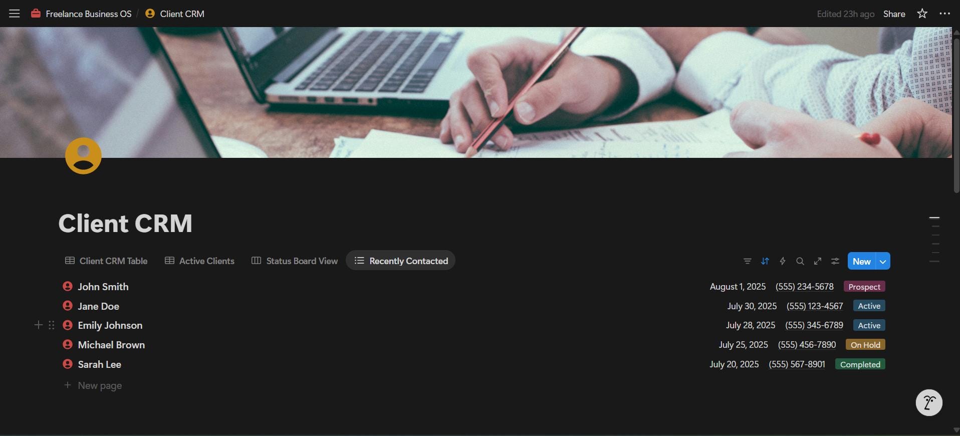Freelance Business OS | Notion Template for Client Management, Project Tracking, Finances & Productivity | All-in-One Workspace