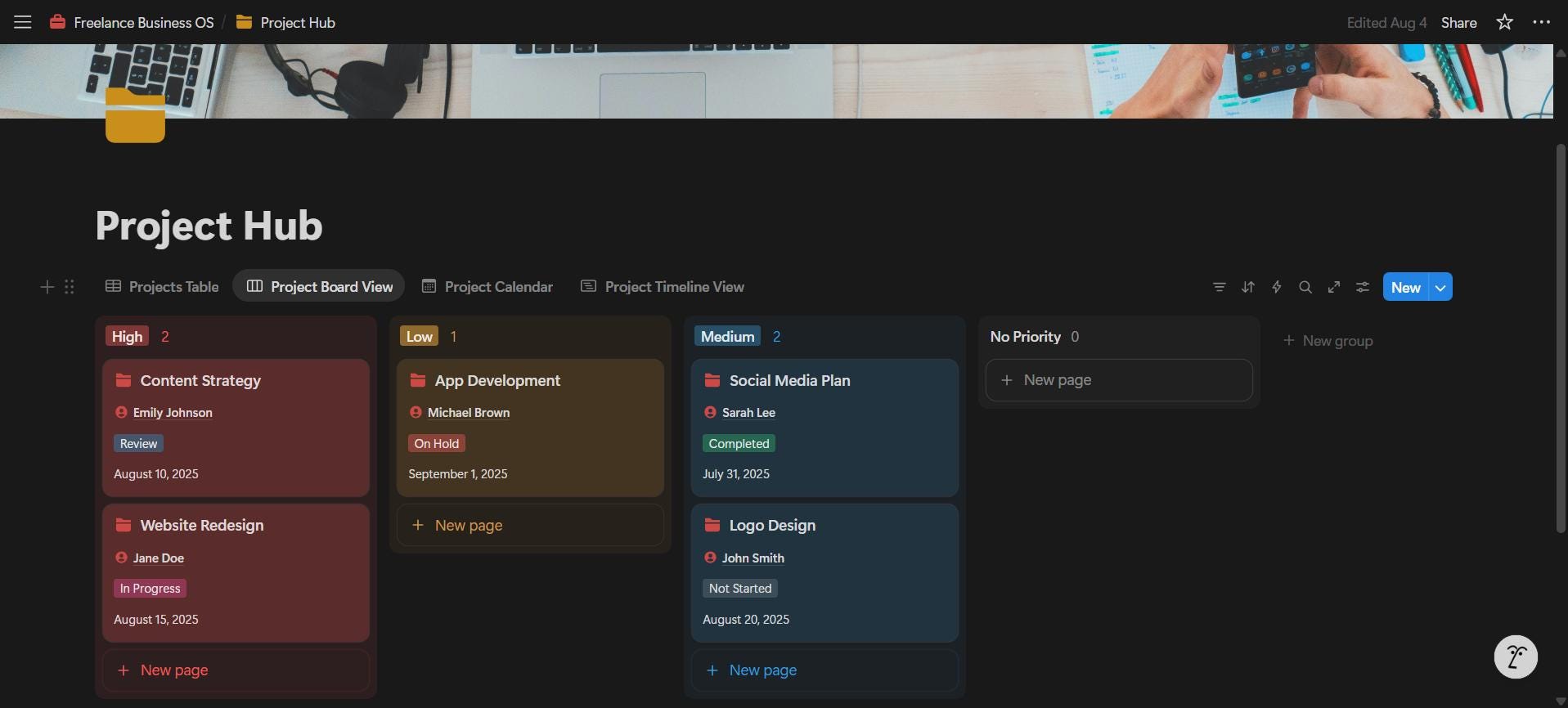 Freelance Business OS | Notion Template for Client Management, Project Tracking, Finances & Productivity | All-in-One Workspace