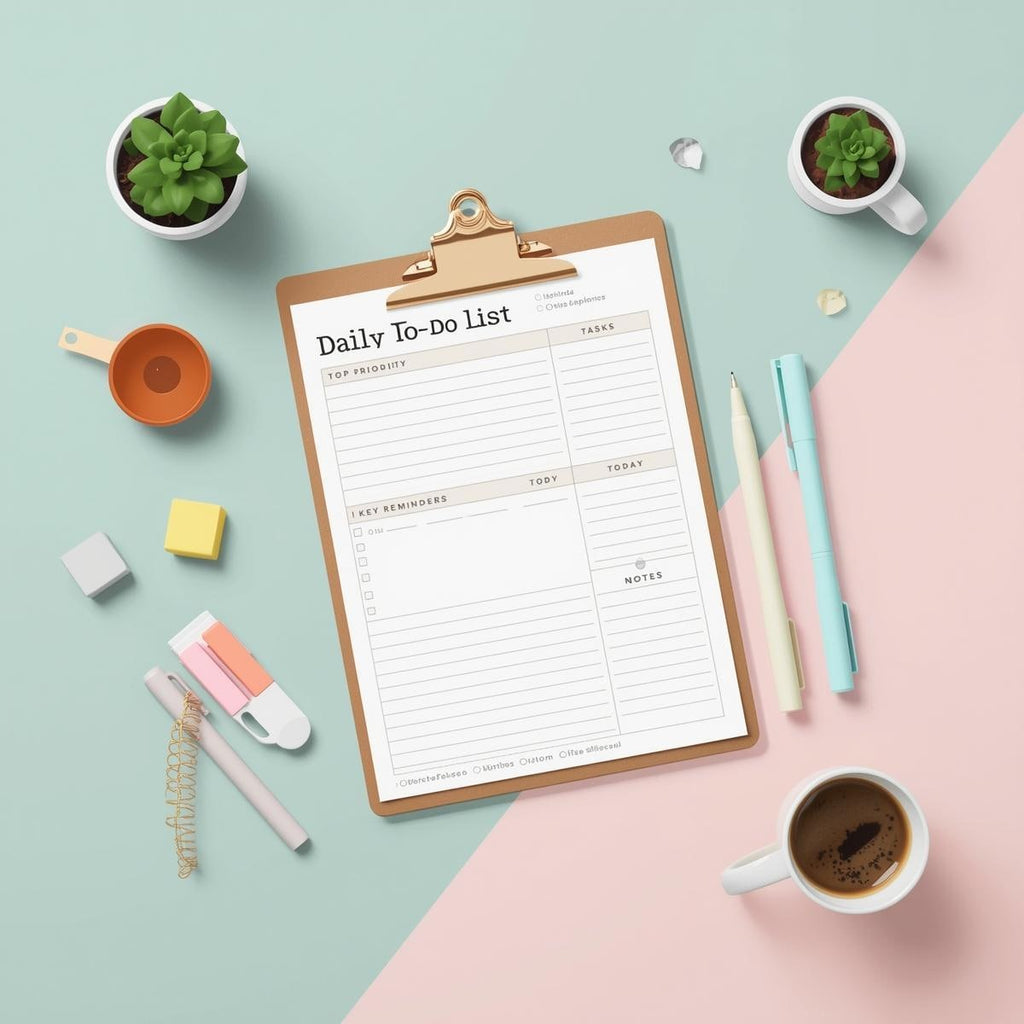 Gold Minimalist Daily Planner Printable Bundle | To Do List Designs